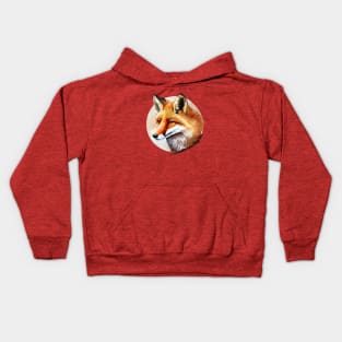 Fox Art, Watercolor Painting Kids Hoodie